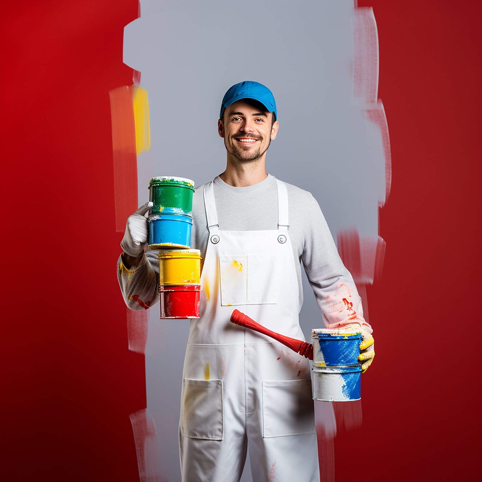 Residential exterior wall painting with fresh colour finish