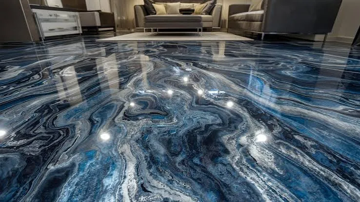 Garage floor with a smooth and durable epoxy paint finish