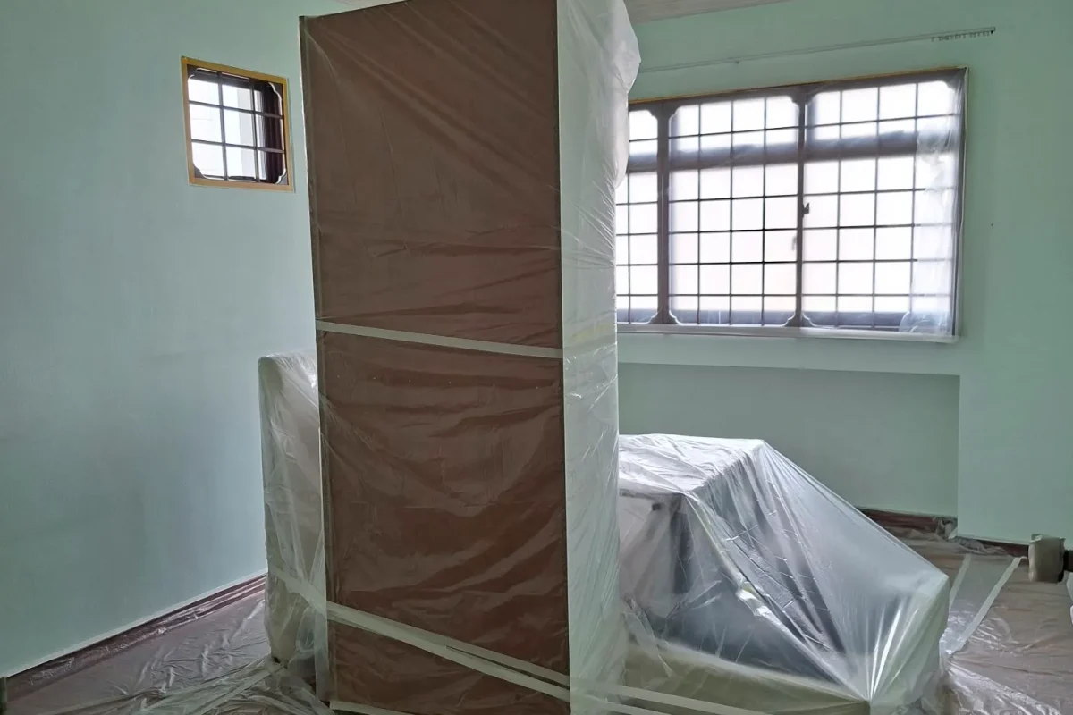 Wall painting work inside a landed residential property