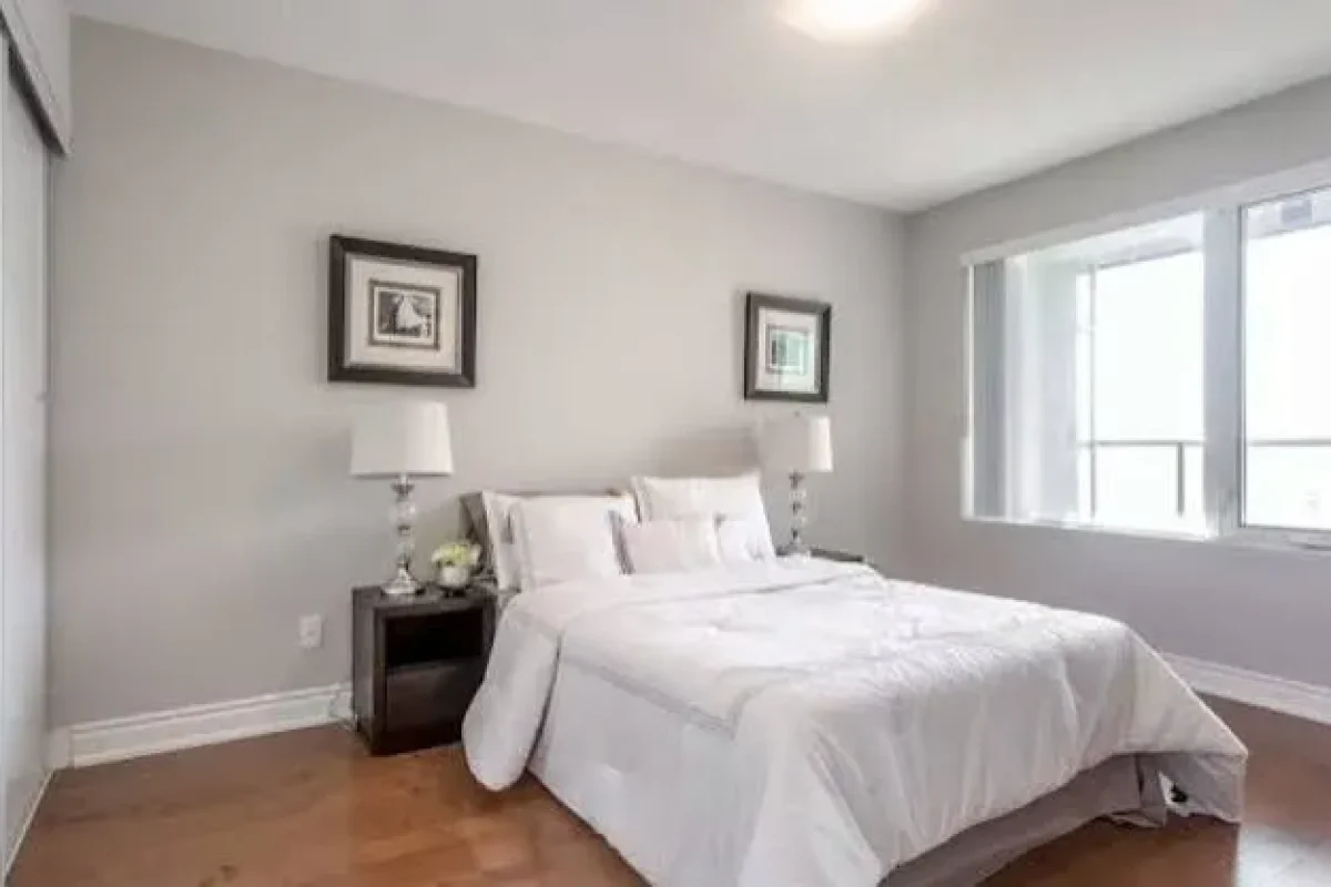 Modern condo living room with freshly painted interior walls